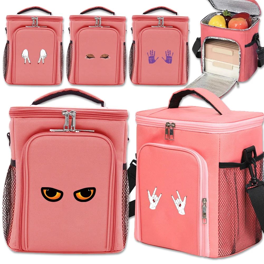 

Ice Pack Refrigerator Bag Pink Insulated Pack Cooler Outdoor Large Capacity Portable Lunch Cooler Bag Chest Printing Series