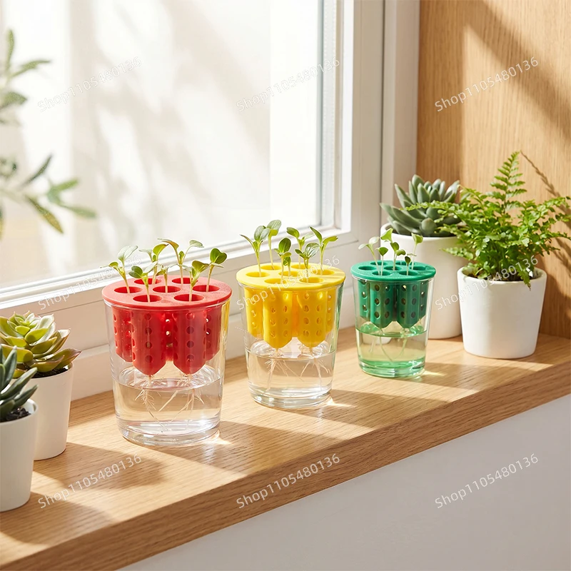Hydroponic Plant Growing Lid Water Culture Planter Cup Holder Seed Germination Tray For Glass Cup Seedling Cultivation