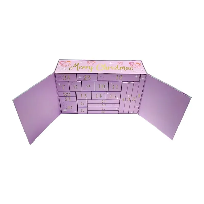 Customization.Newest Pink Vacuum Empty Cosmetic Makeup False Eyelashes Tools Empty Advent Calendar Box