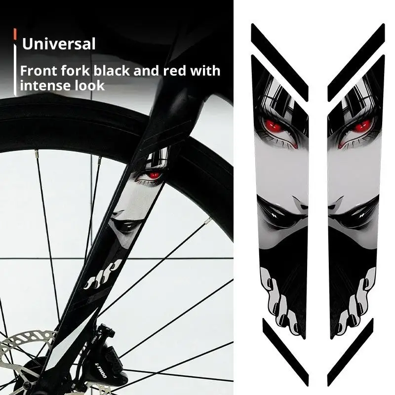 

1Pair Waterproof Bike Front Suspension Fork Decals Peeking Eyes Bicycle Front Fork Stickers For Mountain Bike Off Road Bike