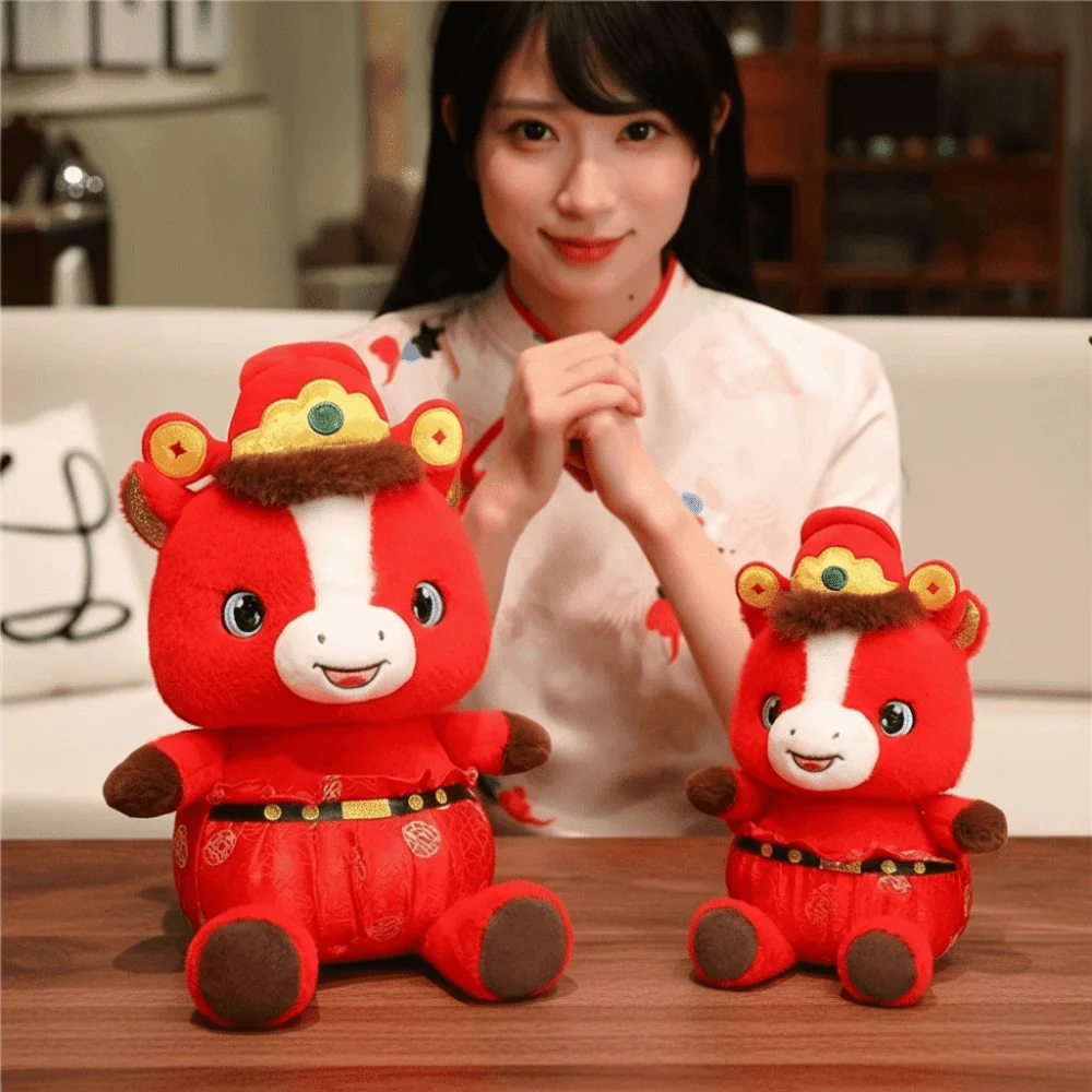 Mascotte poppen paard pluche pop geluk creatief gevuld paard speelgoed schattig pluizig paard pop hanger feestelijk decor