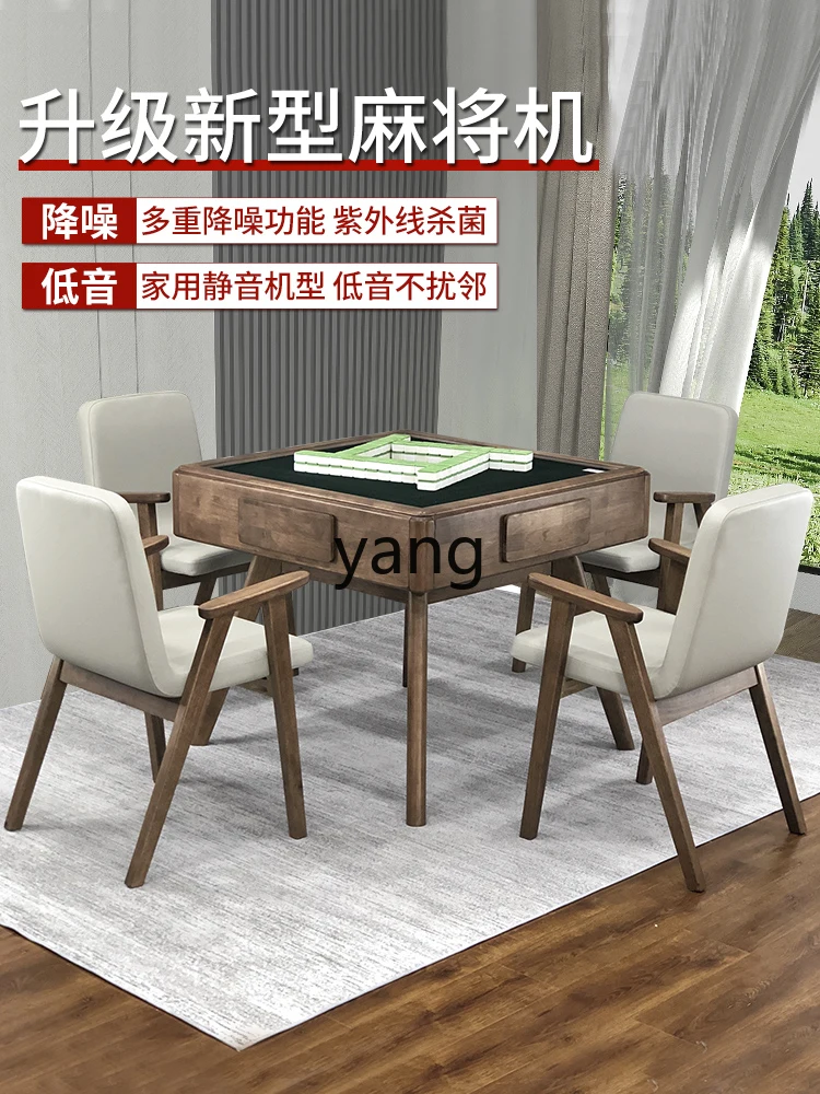 LTT Solid Wood Folding Multifunctional Mahjong Machine Automatic Table Dining Table Dual-Use All-in-One Chess and Card Table