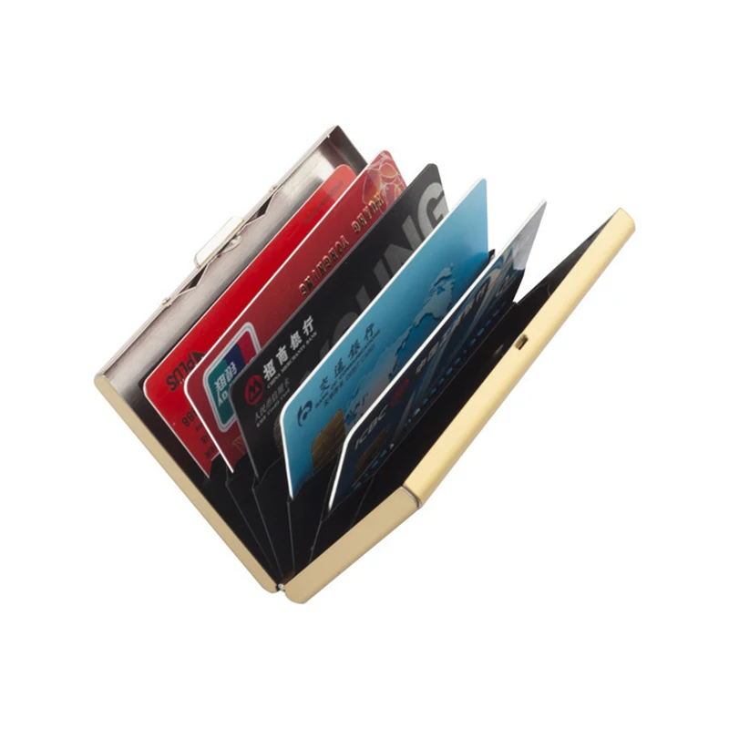 Bank Card Metal Wallet ID Card RFID Protective Box Bag Anti-magnetic Business Credit Cards Protector Hard Case For Men Women