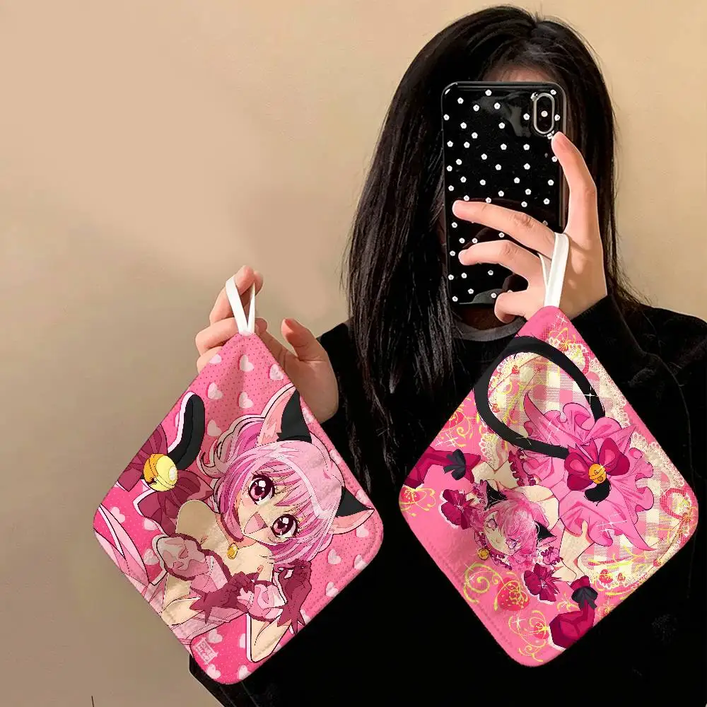 Tokyo Mew Anime Hanging Polyester Cotton Towel, Reusable Hand Wiping Cloth, Wear Resistant for Home Kitchen Sink