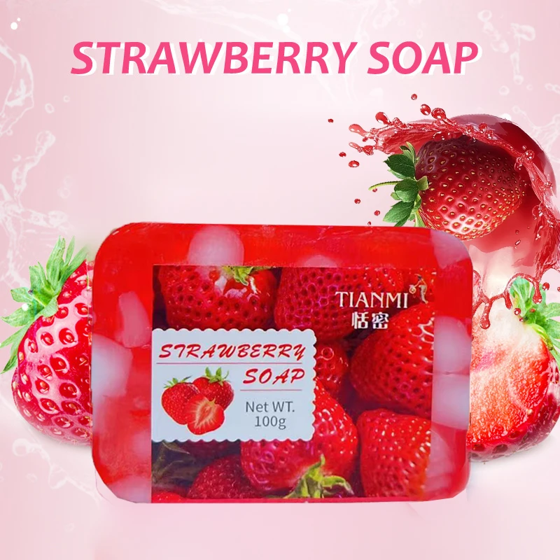 Strawberry Jelly Soap, rich in strawberries and Revlon, deeply cleanses, cleanses, bathes the whole body