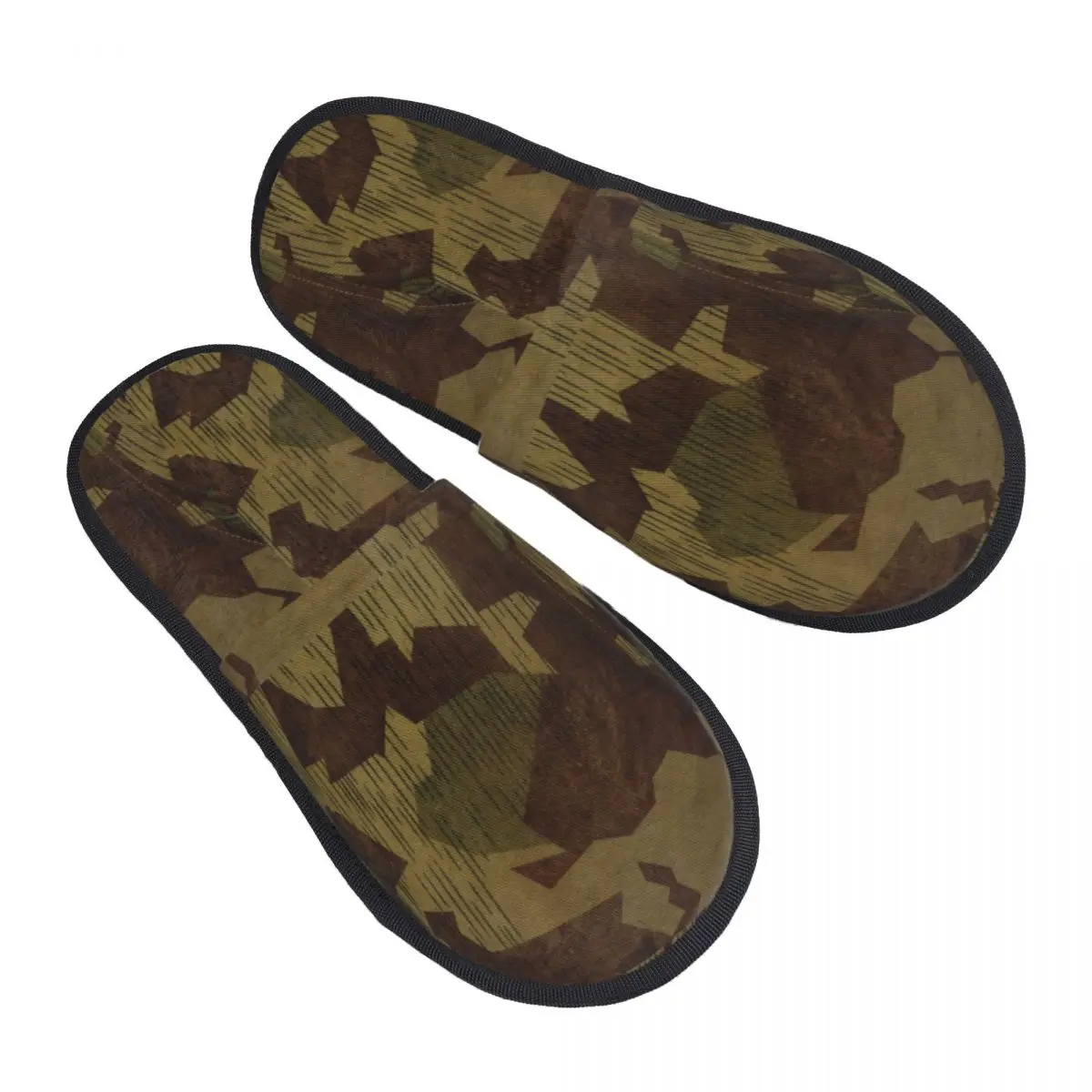 Custom Print  WW2 German Splittertarn Camo House Slippers Cozy Warm Military Army Camouflage Memory Foam Fluffy Slipper Shoes