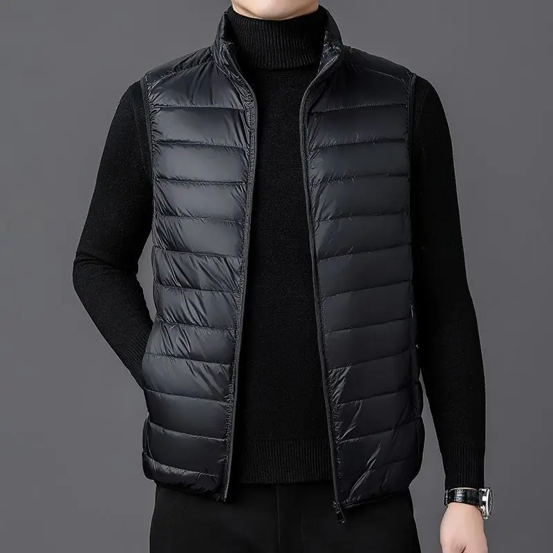 

Lightweight Cotton Vest Men's Casual Outerwear Autumn Winter New Sle Quilted Vest Large Size Zipper Closure Slim Fit Vest