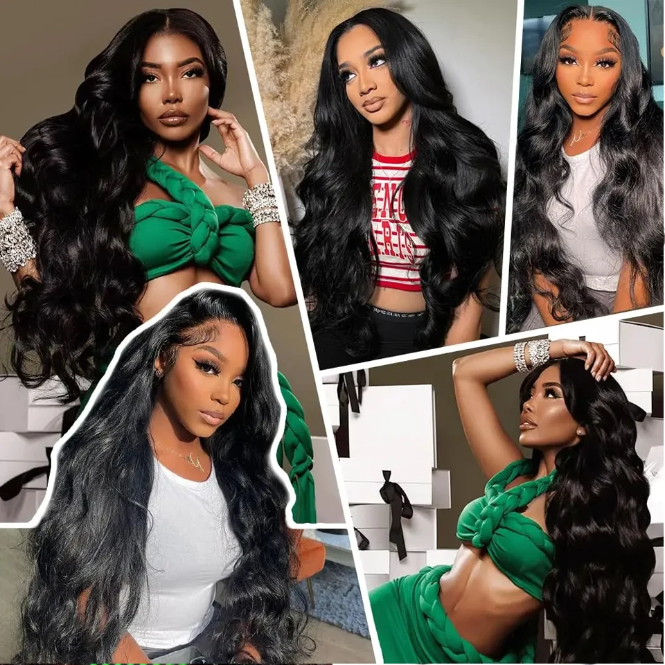 BINF Hair 4x4 Body Wave Lace Closure, nur vorgezupft, transparente Schweizer Spitze, Echthaar für schwarze Frauen, vollständig weich. – Detail 1
