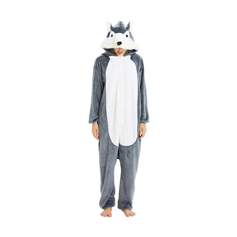 

Adult Animal Grey Wolf Kigurumi Onesies Pajamas Direwolf Cosplay Costume Halloween Christmas Sleepwear Birthday Gifts