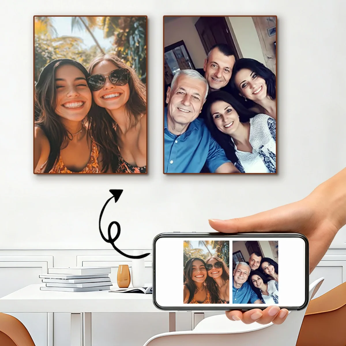 2pcs/set Custom Canvas Printing Personalized Photo Custom Family Life Pets Scenery Couple Weddings Home Decor Birthday Gifts