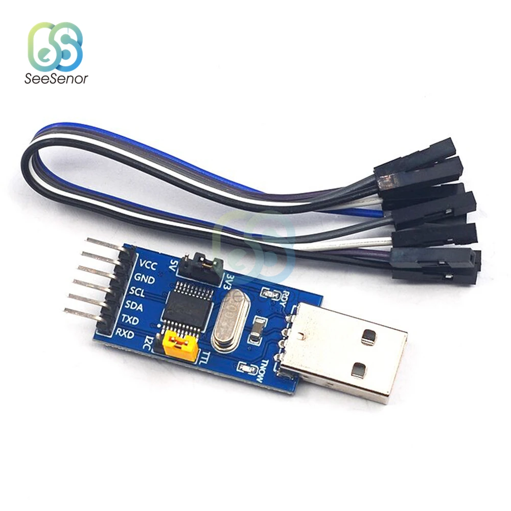 2 IN 1 CH341T Module 3.3V 5V USB to I2C IIC UART USB to TTL Module Single-Chip Serial Port Downloader