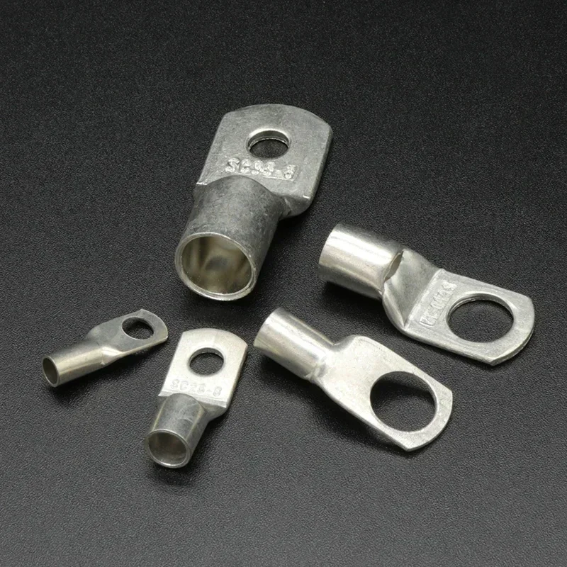 SC Type Wire Nose Terminal Bare Copper SC6 SC10 SC16 SC25 SC35 Battery Block Lugs Hole ID 6 8 10 12mm Crimp DTGA Cable Connector