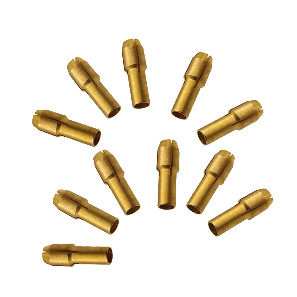 

11Pcs Rotary Tool Collets Full Copper 0.5-3.2mm Size Electric Grinder Brass Chuck Set Durable Drill Clamping Rotary Tool Collet