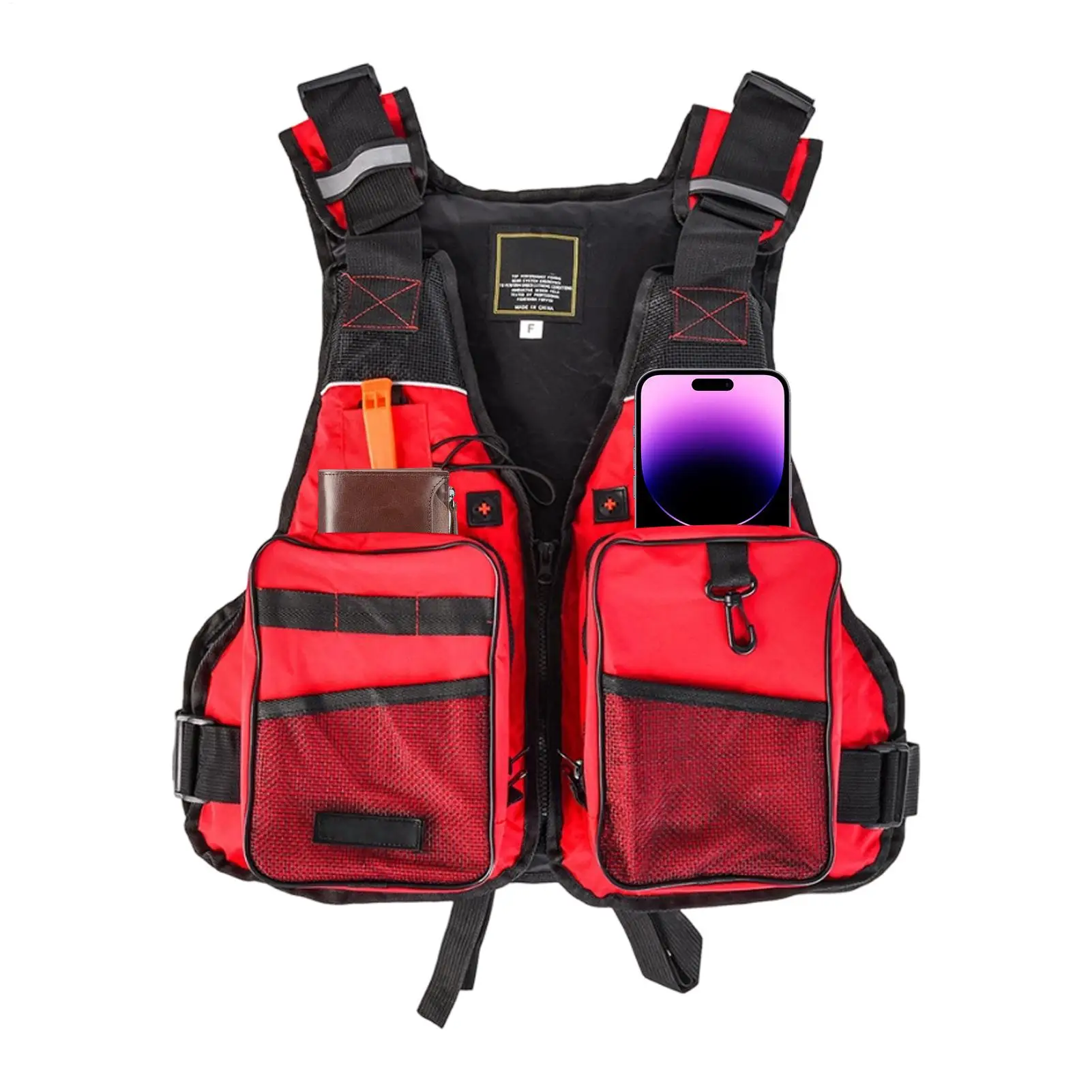 Fishing Life Vest Quick Dry Length Adjustable Reflective Buoyancy Watersports Vest For Men Women Outdoor Boating Swimming