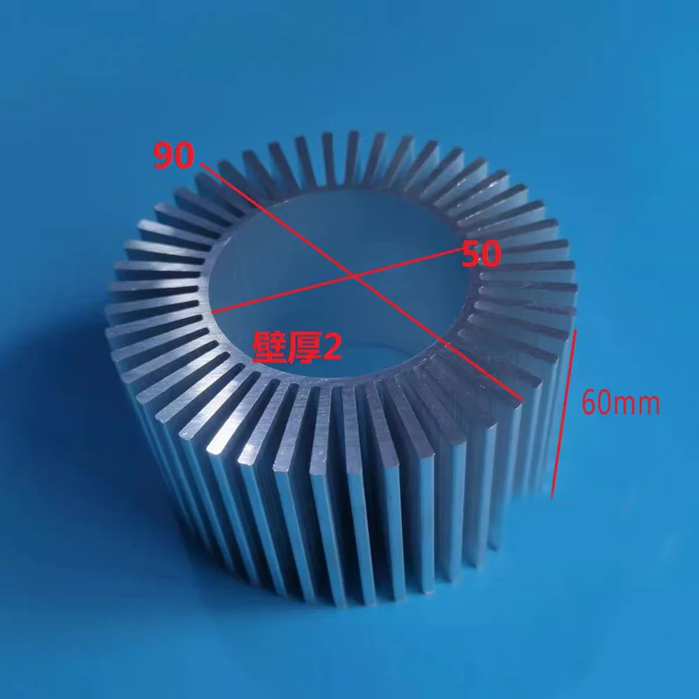 Sunflower aluminum alloy radiator outer diameter 90 inner diameter 50 height 60mm hollow cylindrical aluminum alloy heat sink