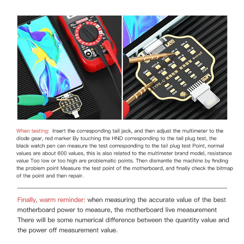 MaAnt Micro USB PCB Test Board Free Phone Tail Plug Test Version Fast Charge Detection Type C Port No Disassembly Test Tools
