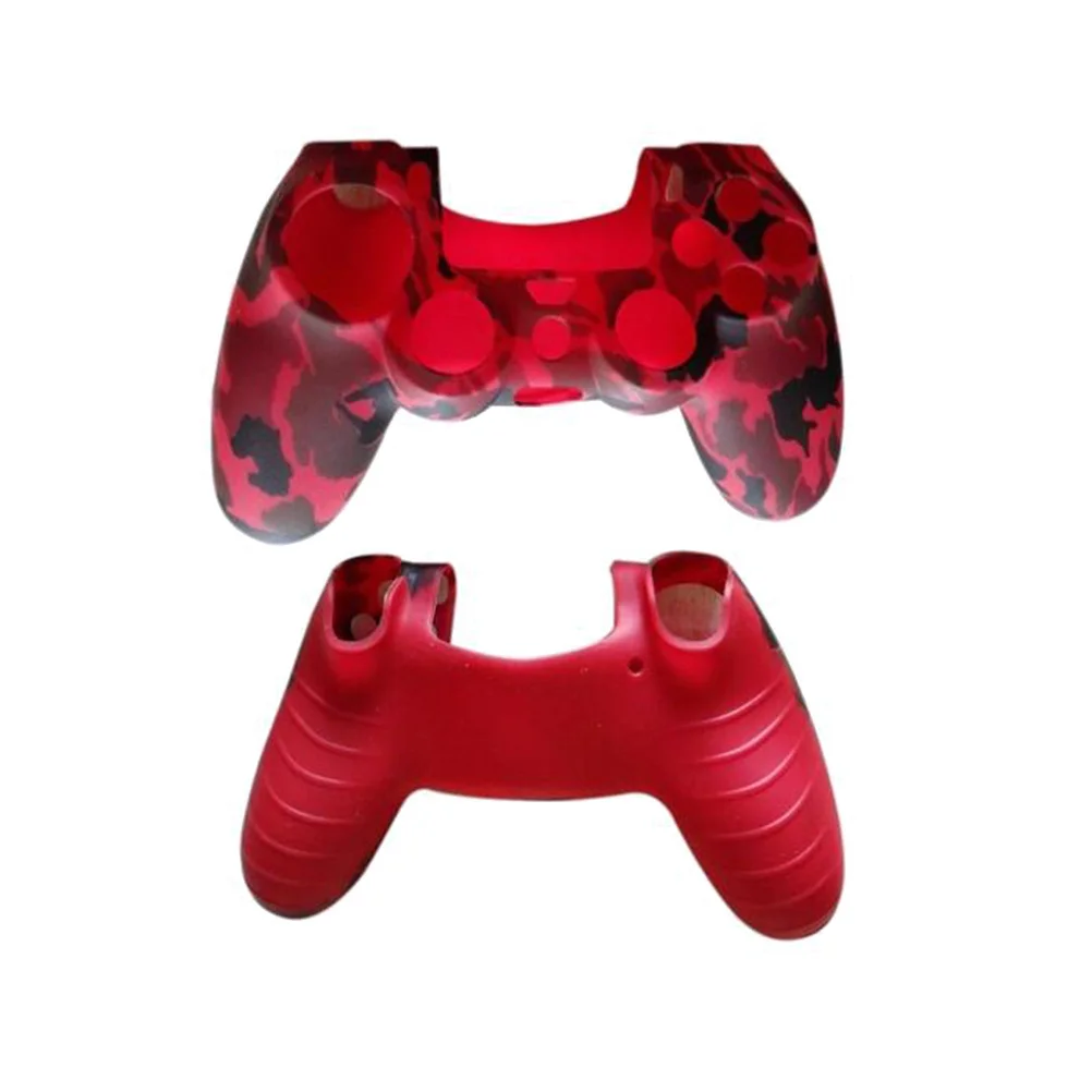 

Silicone Rubber Case For Game Controller Camouflage Red Anti-Scratch Dustproof Washable Smooth Touch Controller