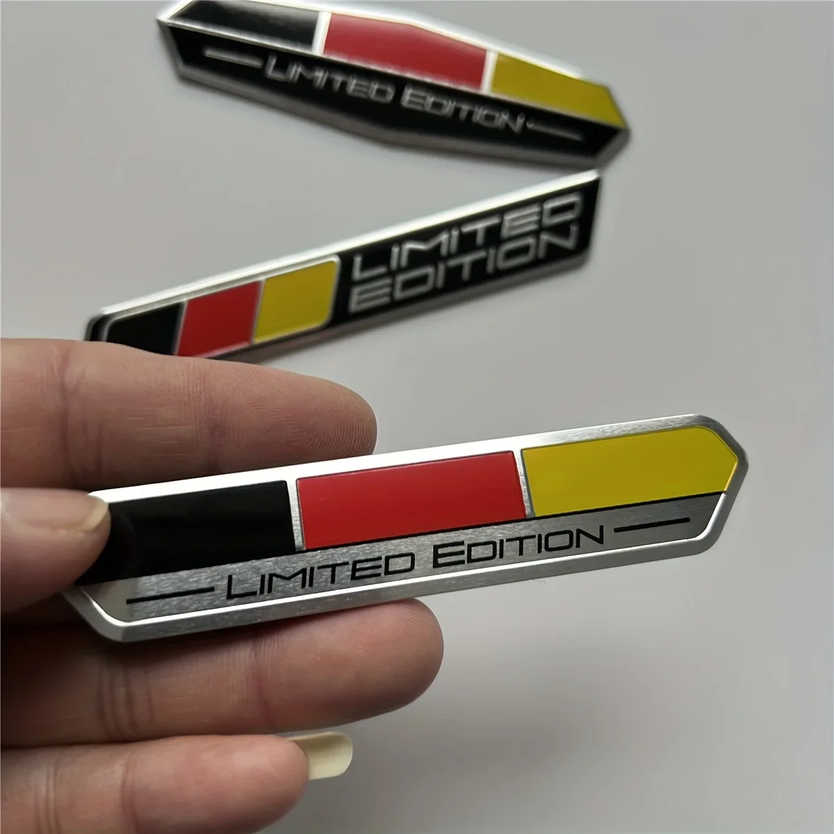 1PC German Flag Colors Limited Edition Metal Car Emblem Stickers for Trunk, Rear Side & Body Decoration Accessories,