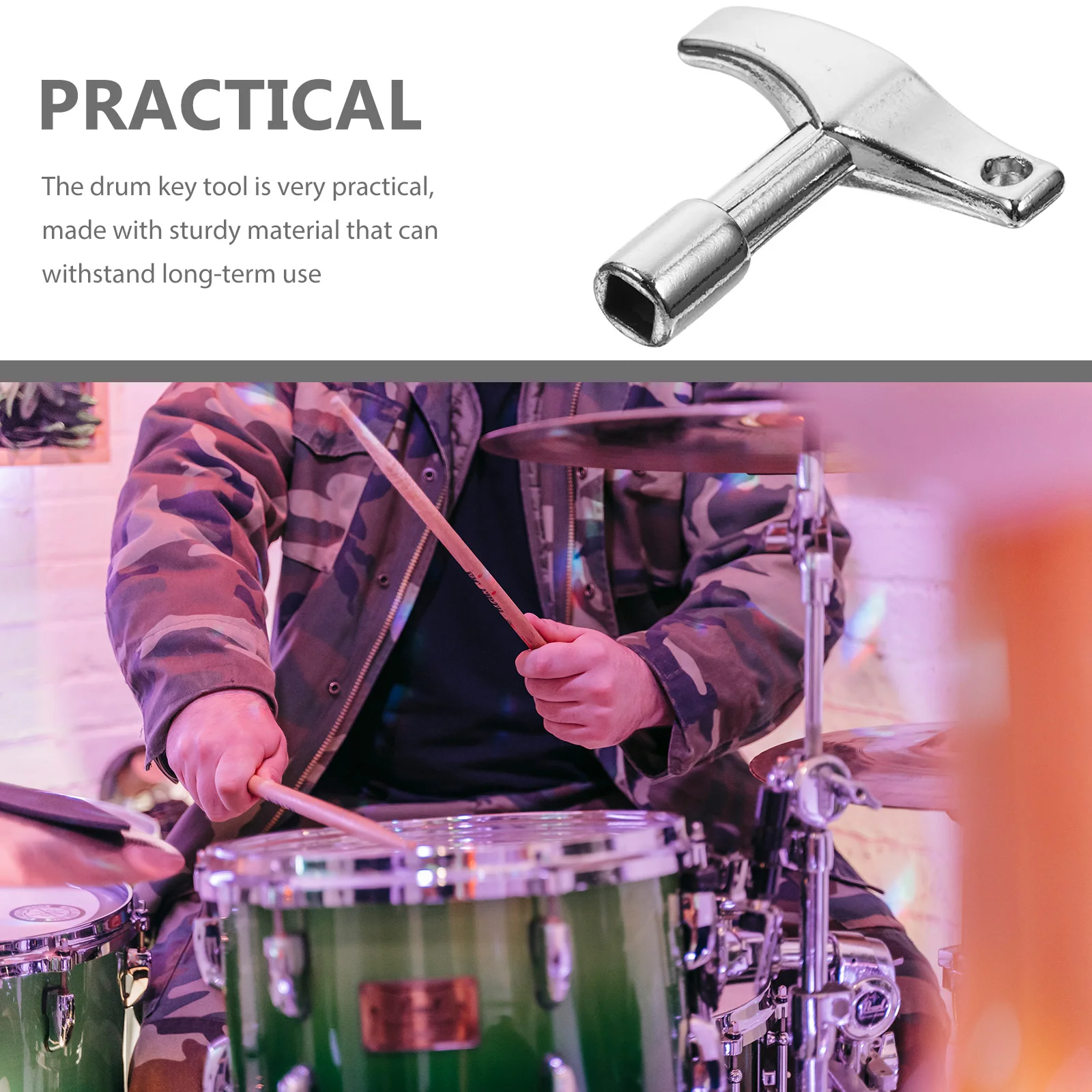 

2 Pcs Tuning Key Percussion Drum Tuner Jazz Tool Wrench Zinc Alloy Mallets Accessories Snare