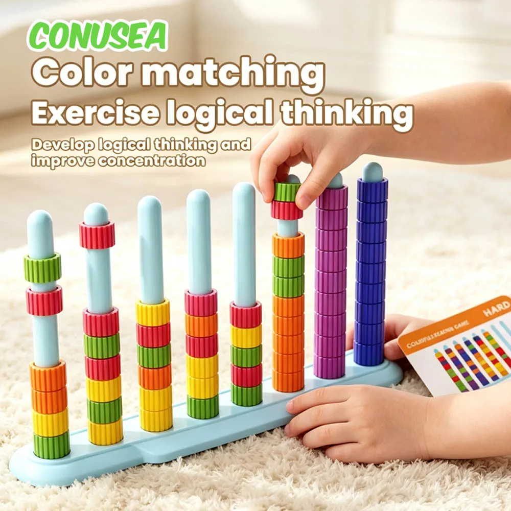 Baby Color‑Matching Recognition Classification Stacking Sorting Games Learning Educational Toys Montessori Blocks toy For Babies