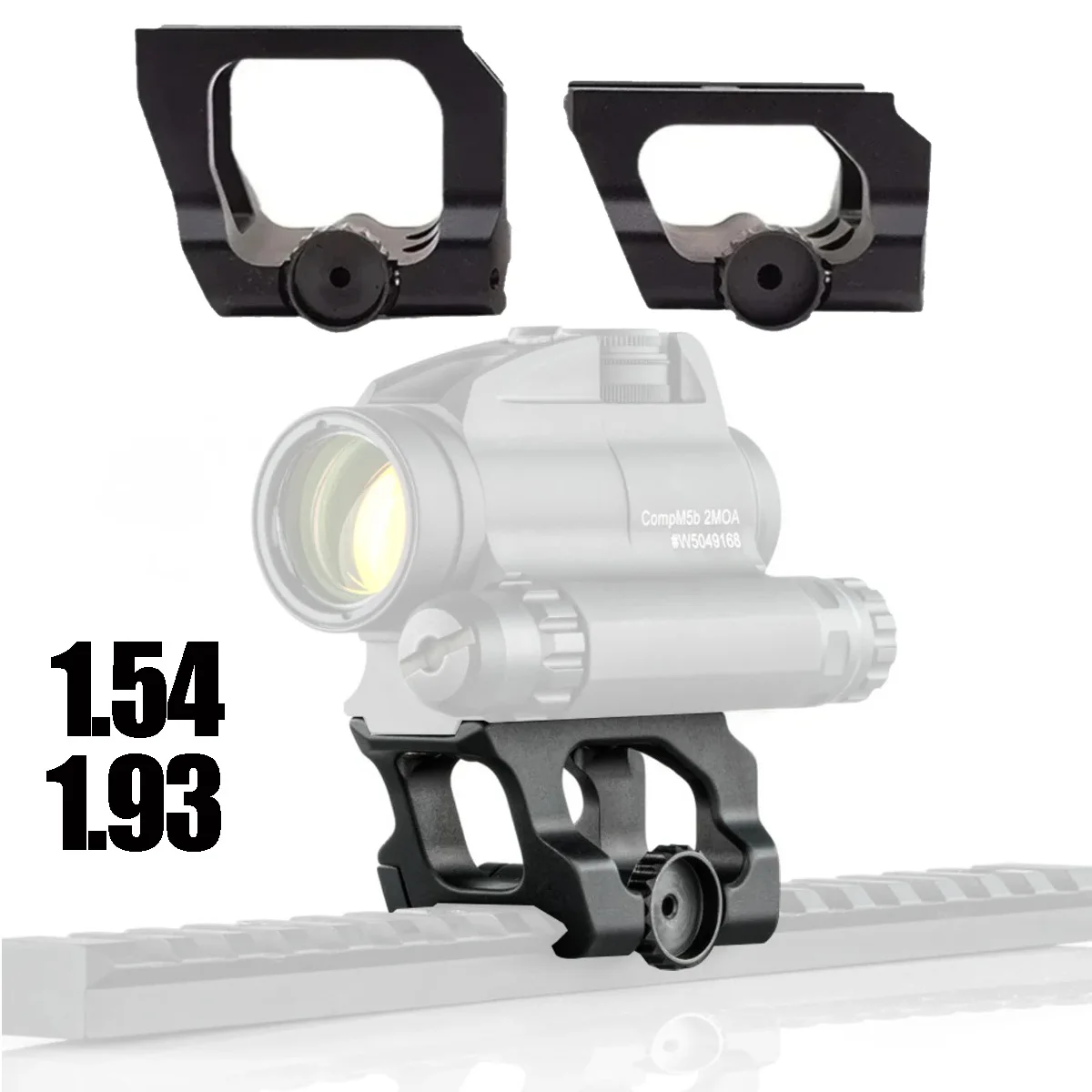 Tactique 1.54 1.93 hauteur Riser portée QD montage vue rehausser Base adaptateur support T01 T02 Dot réflexe vues Mpunt Fit 20mm