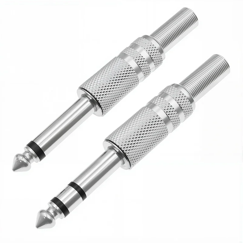 6.35mm 2 3Pole Mono Stereo Amplifier Plug Jack Audio Cable Microphone Connectors