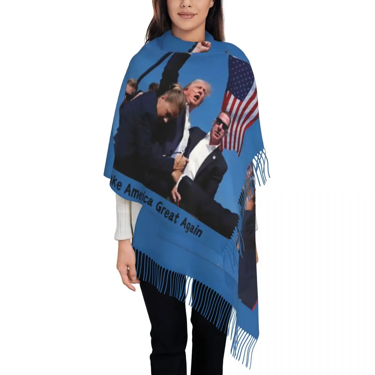 2024 Donald Trump Warm Soft Scarf Still fighting Make America Great Again Winter Shawl Wraps Bufanda Ladies Scarves