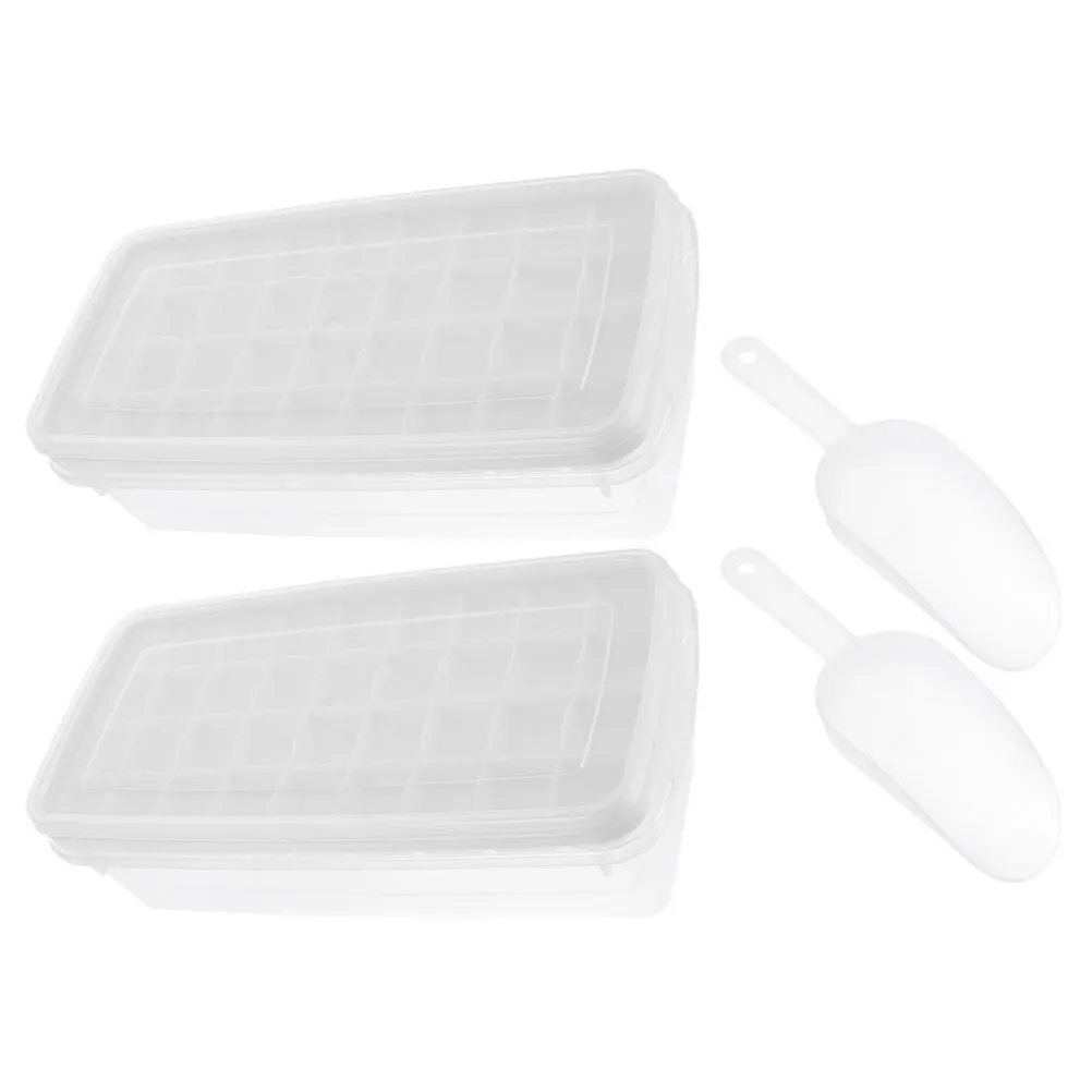 

2 Sets Ice Tray Mold Making Cube Molds with Cover Cubes Trays Maker for Home Silica Gel