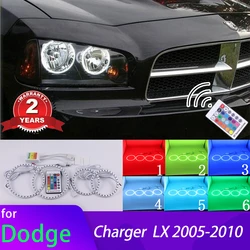 RGB multi-color RF Remote Control  Rings DRL LED Angel Eyes Kit For Dodge Charger  LX 2005-2010 Cars Headlight Retrofit