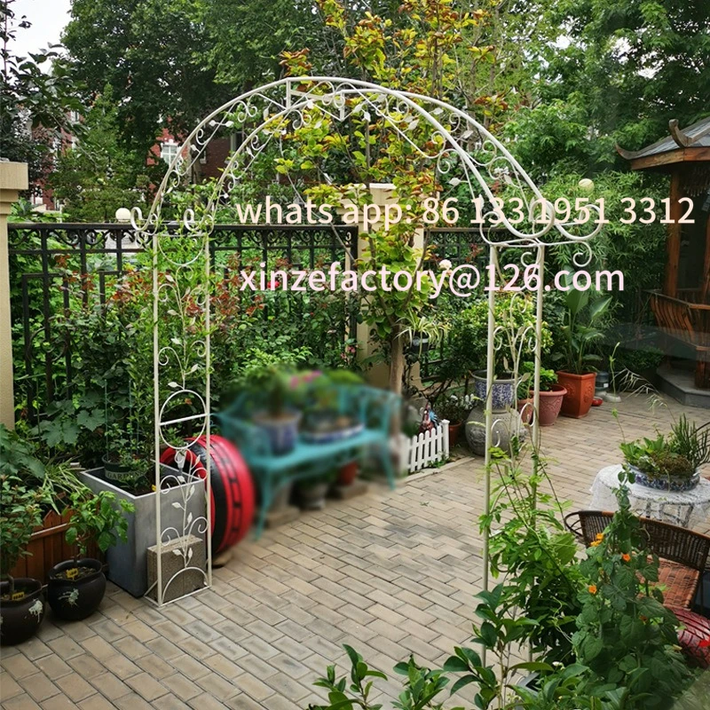 

Customizable European retro wrought iron flower stand Floor to ceiling outdoor garden arch climbing vine stand