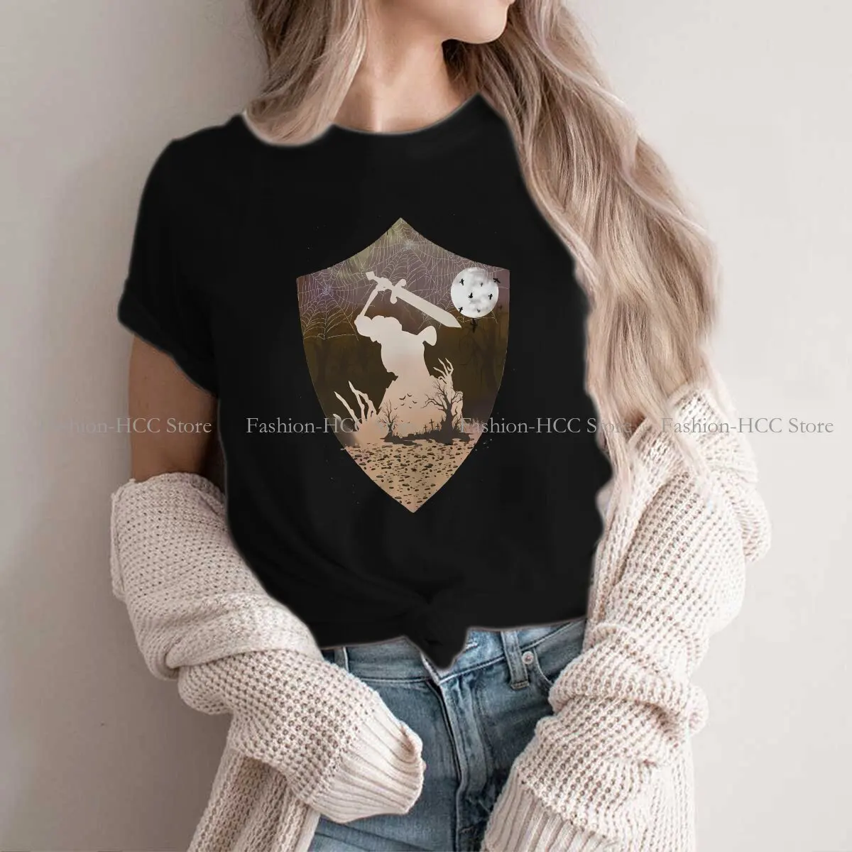 The Return Of The Skeleton Hipster Polyester TShirts Knight Of The Skull Cartoon Women Harajuku Streetwear T Shirt O Neck