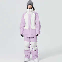 Traje de esquí profesional para hombre y mujer, Sudadera con capucha para Snowboard y nieve, pantalones impermeables y cálidos, chándal de esquí para adultos, invierno, 2025