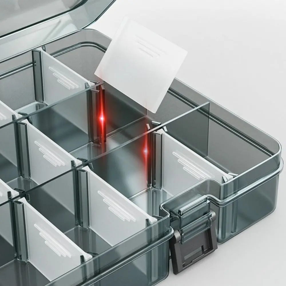 Thickened Plastic Tool Parts Box Removable Grid Drill Bit Accessories Screw Storage Box Transparent Multifunction
