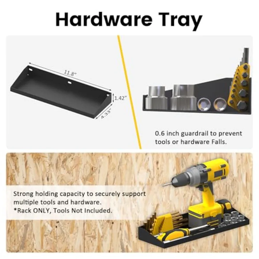 Wall Mount Hand Tool Storage Set Screwdriver Organizer Pliers Holder Hammer Rack Metal Hardware Tray for Garage Workshop Workbe