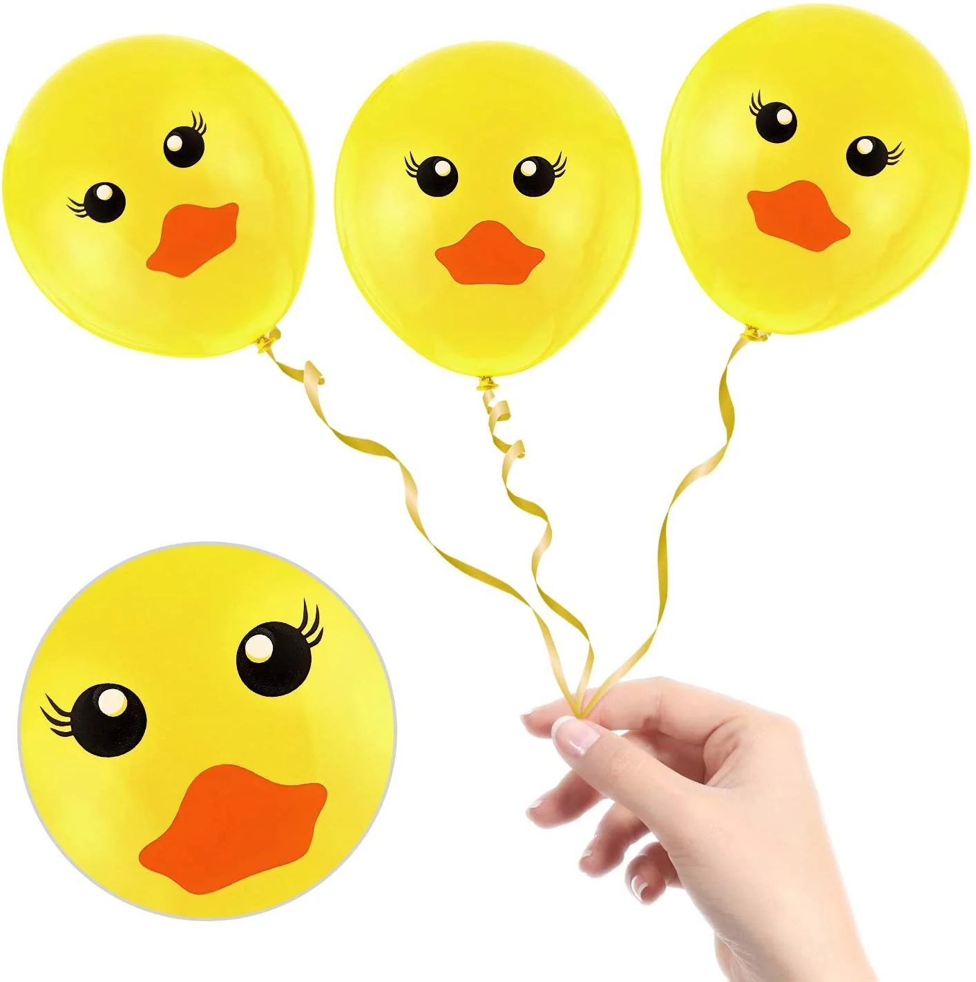 60 Pieces Yellow Duck Latex Balloons Cartoon Duck Printed Balloons for Wedding Birthday Party Baby Shower Decoration, 12 Inches