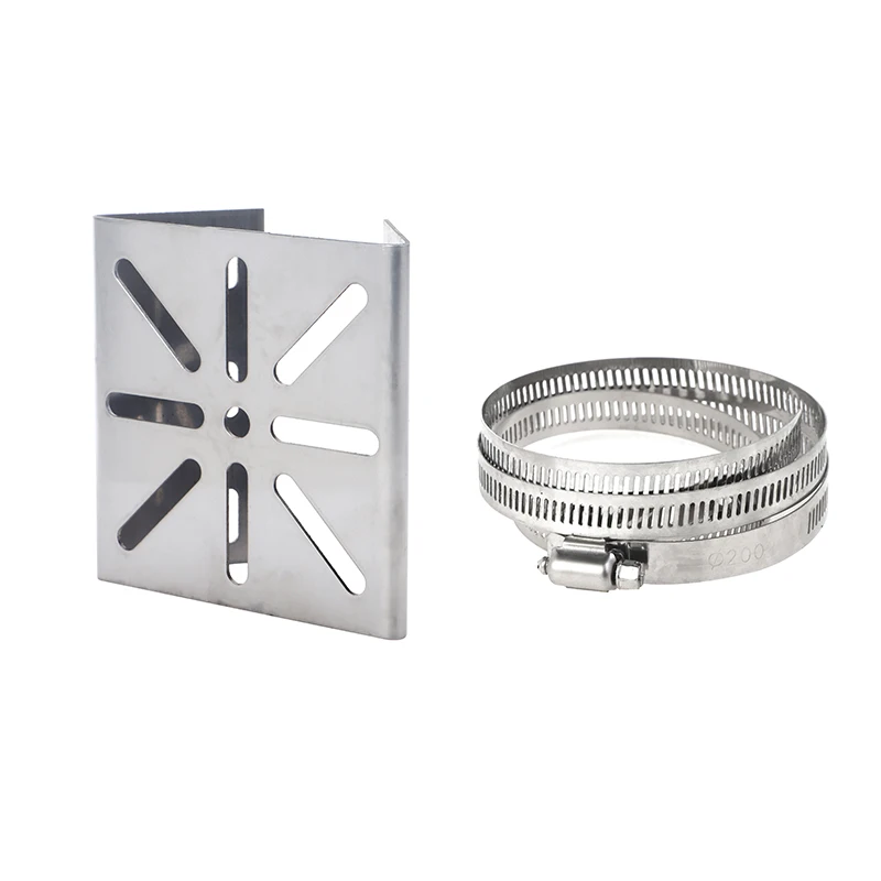 1Set For Outdoor Pole Monitoring Bracket Univsesial Adapter Plate 100/200mm Long Hoop With Stainless Steel Camera Mount Panel image 2