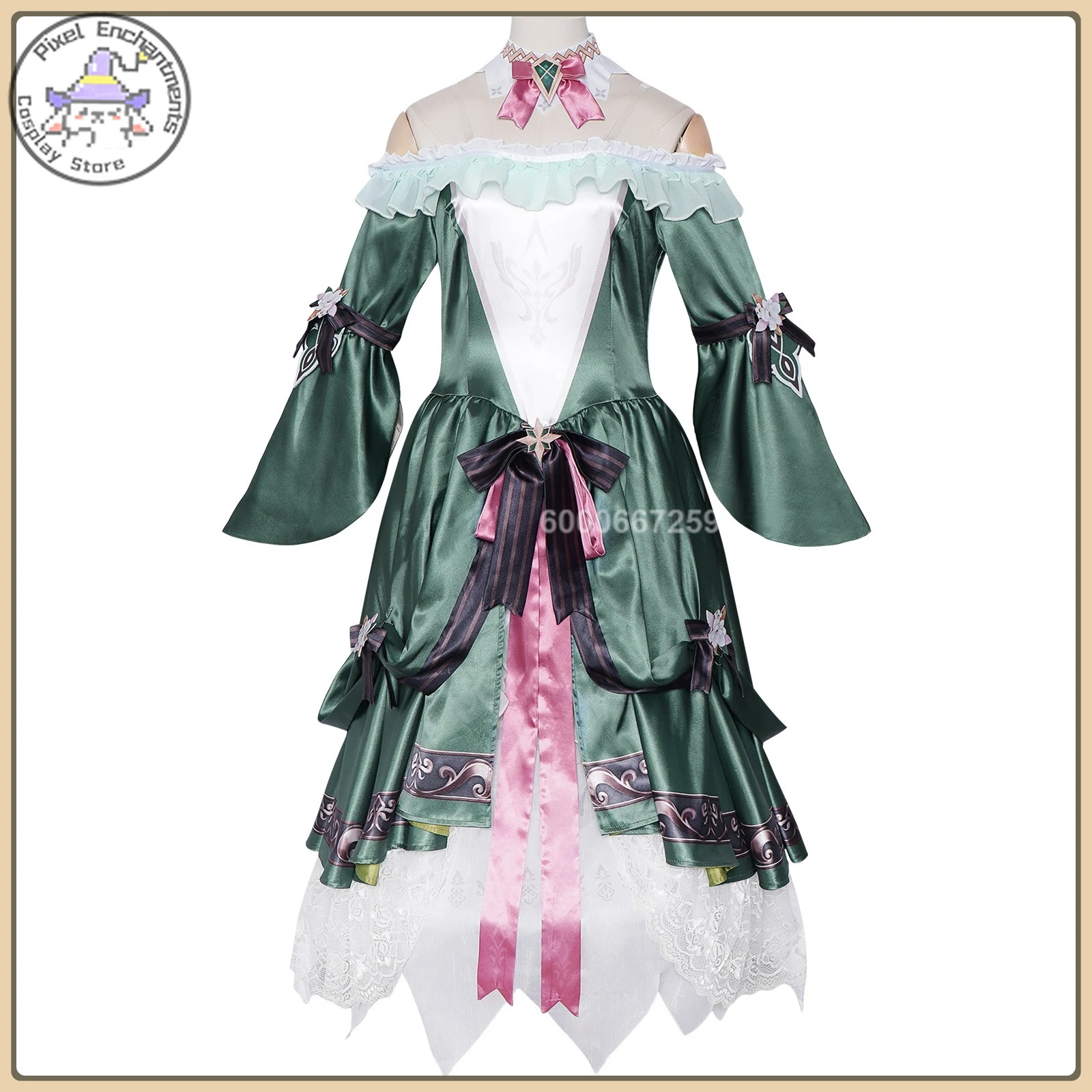 

Popular Game of Kings Xishi Cosplay Costume Green Dress Suit Full Set High Quality Comic Con Party Anime Clothes (Female Adult)