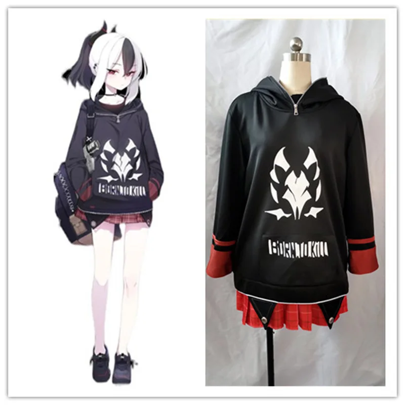 

The Blue Archive Cos Onikata Kayoko Cosplay Daily Black Casual Loose Hoodie Customized Clothing Female Costume A