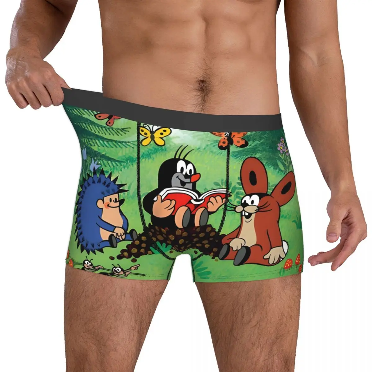 The Little Mole Reading Underpants Cotton Panties Man Underwear Ventilate Shorts Boxer Briefs