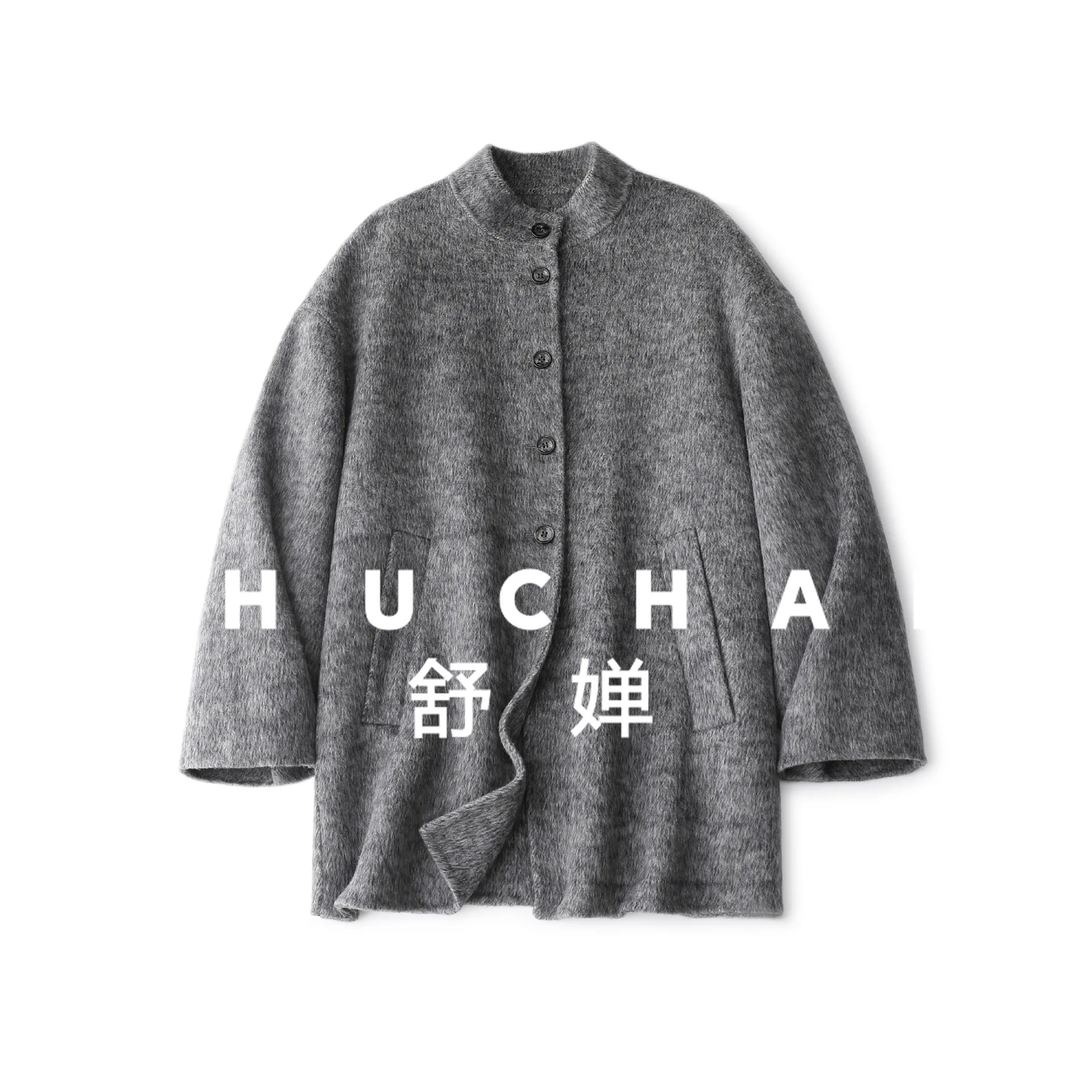 

Medium and Long Stand-up Collar Double-sided Woolen Coat Women Loose Autumn and Winter 2025 New