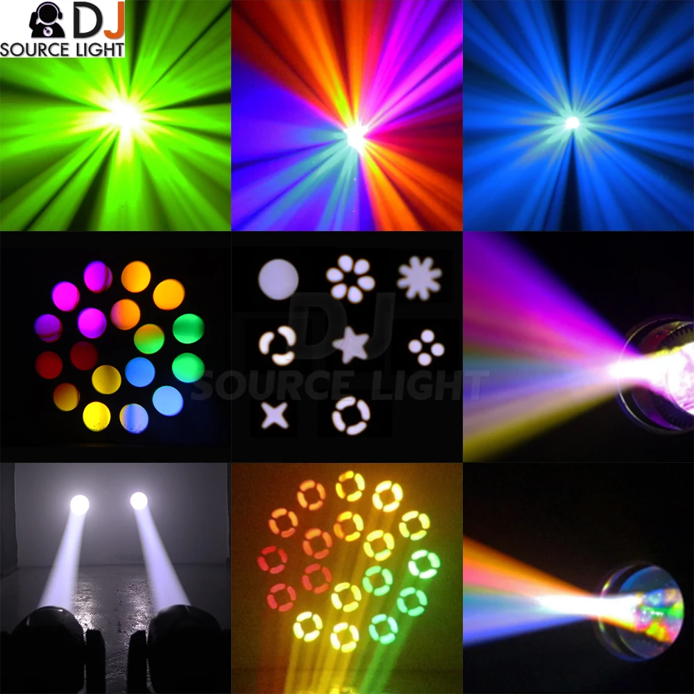 LED Mini 180W  Moving Head Light  Beam Spot 6 + 12 Prisms Wiht Rainbow Effect Dj Dmx Stage Effect Light Disco Bar DMX512 11/13CH