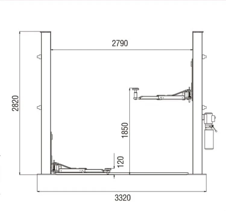 HCY Double column lift Two column frame Car maintenance table Electric unlock 4T tons