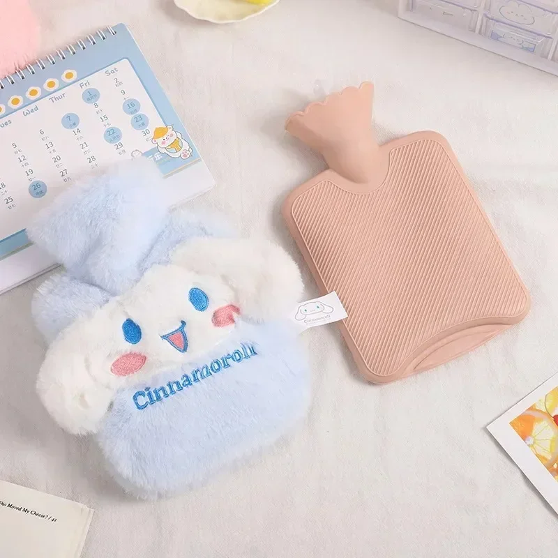 Sanrio Plush Hand Warmer Heat Pack Cute Cartoon Hello Kitty Kuromi Cinnamoroll Melody Reusable Heating Hot Water Bottle Bag Gift