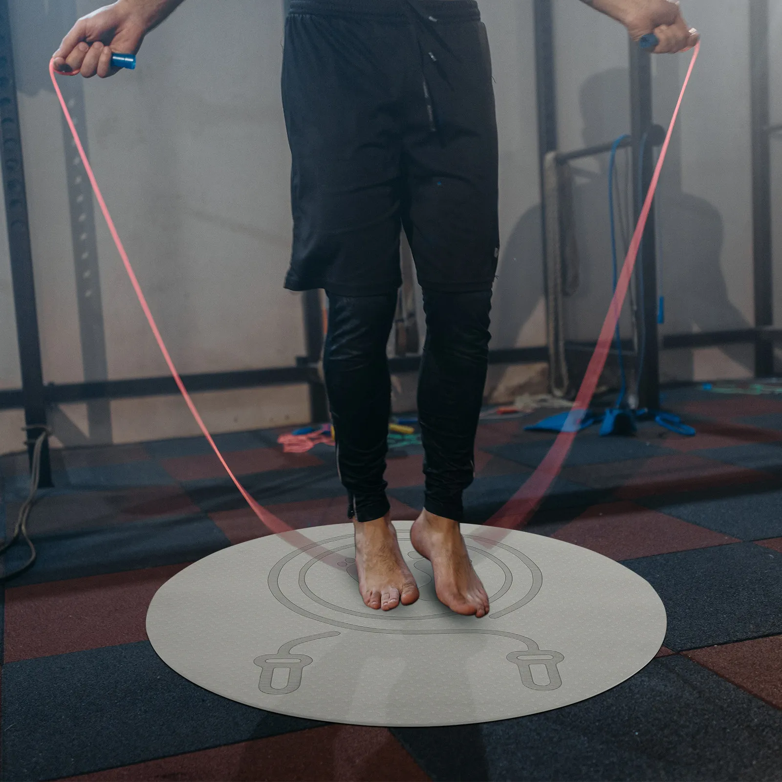 Jump Rope Mat Shockproof Non Slip TPE Workout Pad for Indoor Fitness Sound Reducing Floor Protection