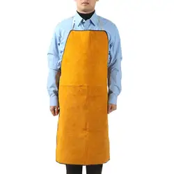 Leather Welder Apron Heavy Duty Flame Retardant Welding Work Apron Unisex Adjustable Work Shop Protective Clothing