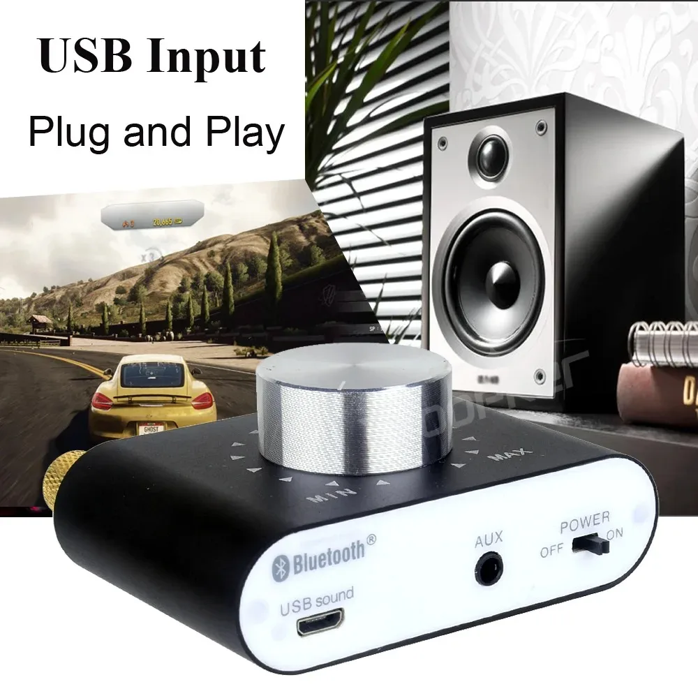 Mini Amplificatore di Potenza Bluetooth 5.0 Ricevitore Audio Stereo Hifi Amplificatore di Potenza Auto Amplificatori Audio Amplificatore Digitale Karaoke casa Soni