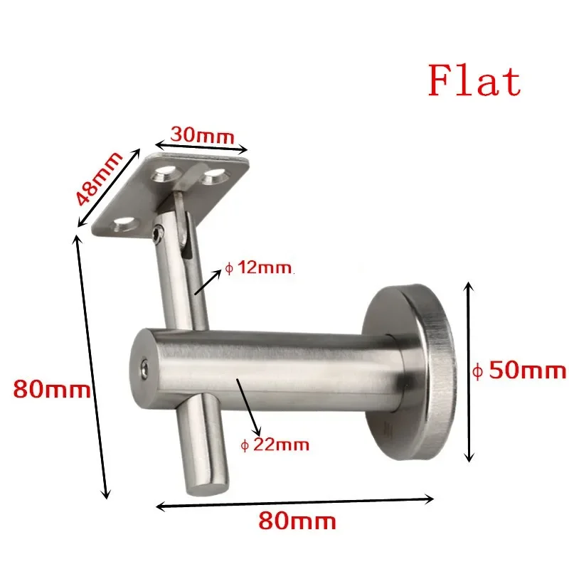 

2pcs Rotatable Curved Panel Stainless Steel Handrail Bracket Wall Support round Staircase Accessories Solid Stent Support