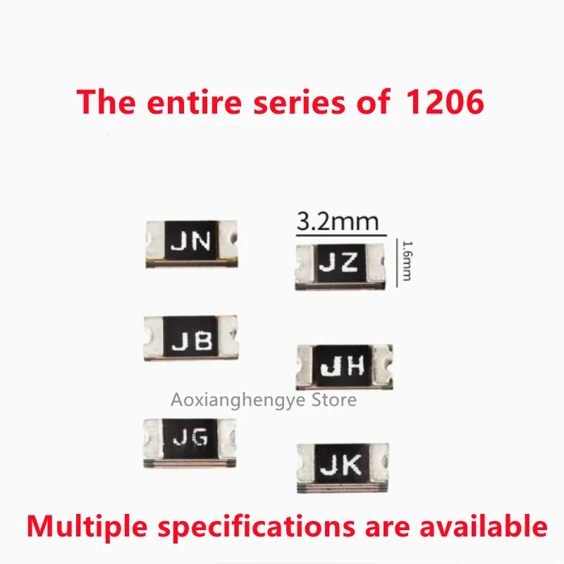 20PCS Fuse SMD PTTC1206 0.05A 0.1A 0.16A 0.2A 0.35A 0.5A 1A 2A 6A 7A 6V 8V 16 24V 30mA Self-resetting fuse 1206