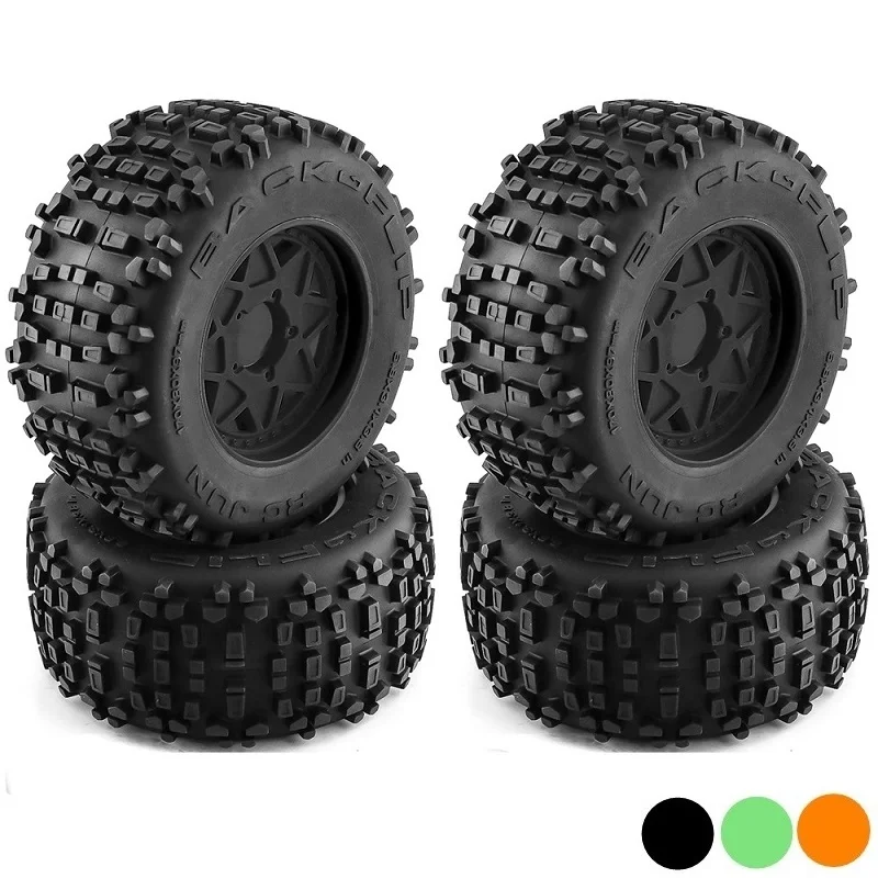 

4Pcs 170mm 3.8" 1/7 1/8 Monster Stunt Truck Tire Wheel 12mm 14mm 17mm Hex for TRAXXAS Sledge ARRMA KRATON Outcast Tamiya HSP