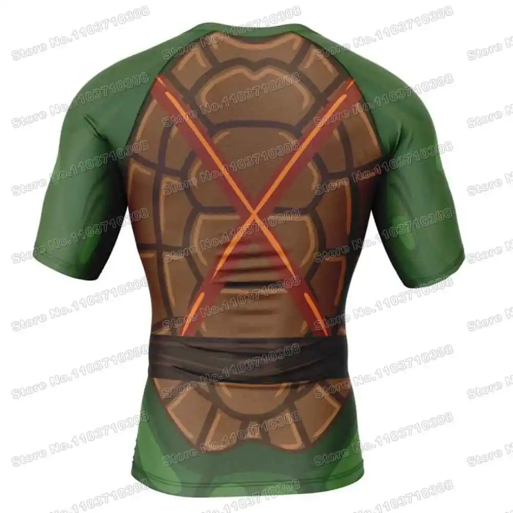 Turtles Anime Rash Guards Surfing Jersey Beach Shirts Swimwear Diving Gym Shorts MMA BJJ Men Jiu Jitsu Fitness Sets